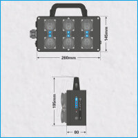 DMX-SWITCHPACK 16A/400V, 6x Schuko