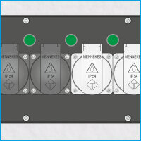 3x LED-Phasenleuchte IP44, grün