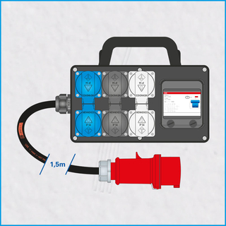 Vollgummi FI-Box 16A/400V