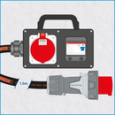 Vollgummi FI-Box 63A/400V