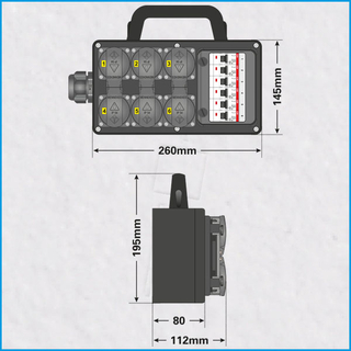 AL-MIDI 32A/400V, 6x RCBO