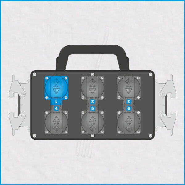 AL-PROSPLITT-K 6/2, 2x HAN 16E, 6x Schuko