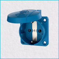 Schuko-Anbausteckdose, IP54, Schraubkontakte, blau, MENNEKES