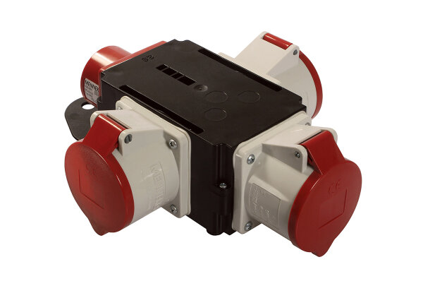 Kompaktverteiler, CEE-Anbaustecker 32A/400V auf 3x CEE 32A/400V