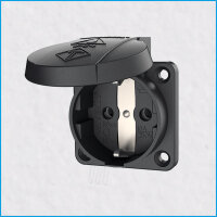 Schuko-Anbausteckdose, IP54, Schraubkontakte, schwarz,...