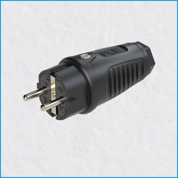 Vollgummi-Schukostecker, 2,5mm², IP54, PCE