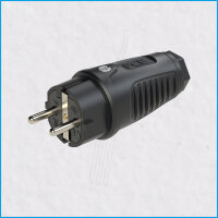 Vollgummi-Schukostecker, 2,5mm², IP54, PCE