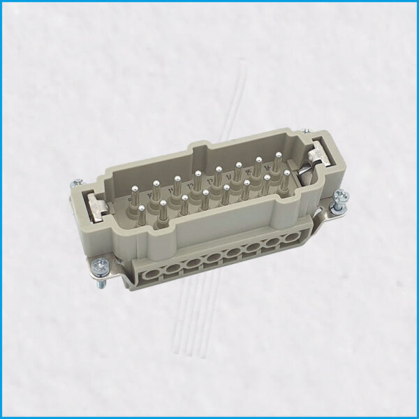 HAN E Stifteinsatz (male), 16-polig, 16A, Schraubanschluss