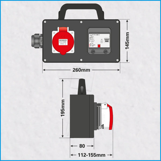 Vollgummi FI-Box 16A/400V