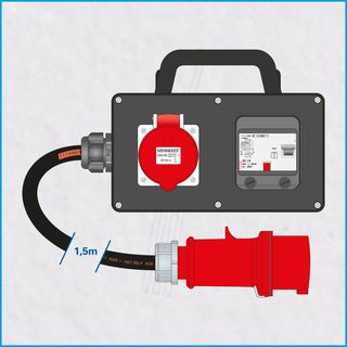 Vollgummi FI-Box 32A/400V