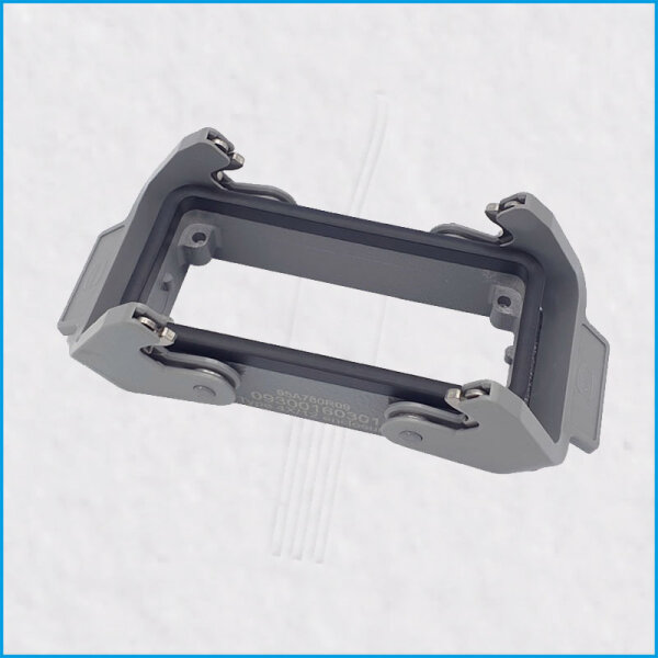 HAN 16E Anbaugehäuse, 28,5mm, mit Schnallen, mit Gummi