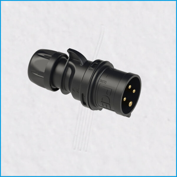 CEE-Stecker 16A/400V 4-polig, SHARK, schwarz, IP44, PCE