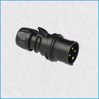 CEE-Stecker 16A/400V 4-polig, SHARK, schwarz, IP44, PCE