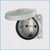 Schuko-Anbausteckdose, IP54 (DIN/VDE 0620-1), Schraubk., grau, MENNEKES