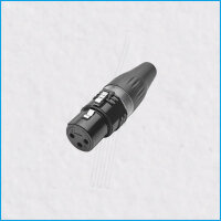 XLR-Kupplung (female), 3-polig, schwarz