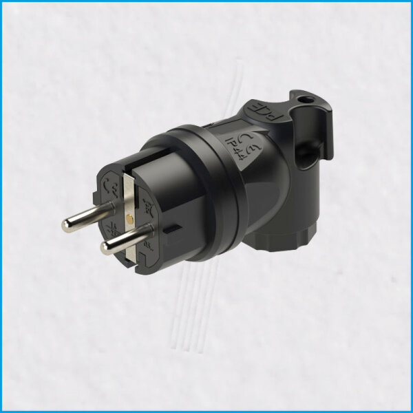 Vollgummi-Winkel-Schukostecker, 2,5mm², IP44, PCE