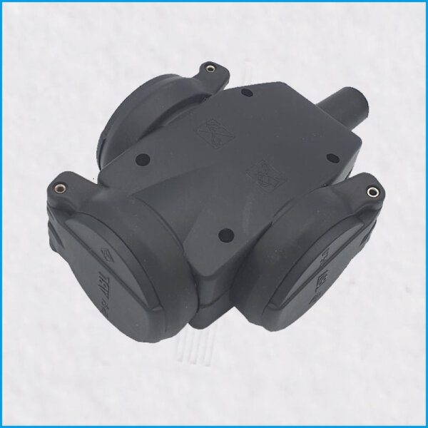 Dreifach-Hängekupplung Vollgummi, 2,5mm², IP54, ABL