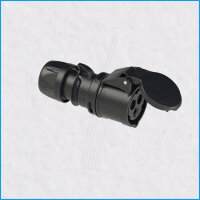CEE-Kupplung 16A/230V, SHARK, schwarz, IP44, PCE