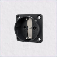 Schuko-Anbausteckdose, IP20, Schraubkontakte, schwarz,...