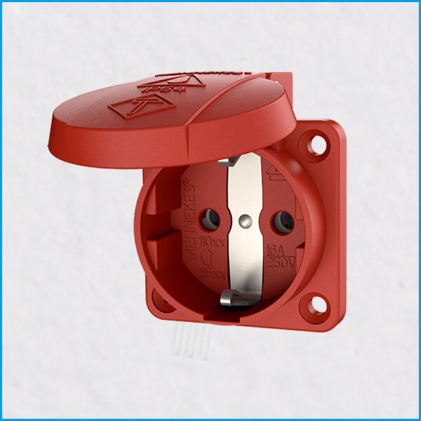 Schuko-Anbausteckdose, IP54, Schraubkontakte, rot, MENNEKES