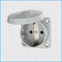 Schuko-Anbausteckdose, IP54, Schraubkontakte, grau, MENNEKES