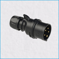 CEE-Stecker 16A/400V, SHARK, schwarz, IP44, PCE