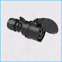 CEE-Kupplung 16A, SHARK, schwarz, IP44, PCE