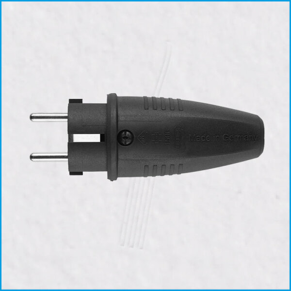 Gummi-Schukostecker, 2,5mm², IP44, ABL