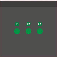 3x LED-Phasenleuchte IP44, grün