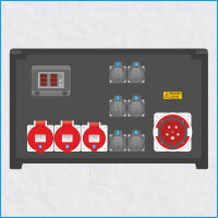 AL-MEDIUM-PE 63A/400V, 4x RCD, Multimeter