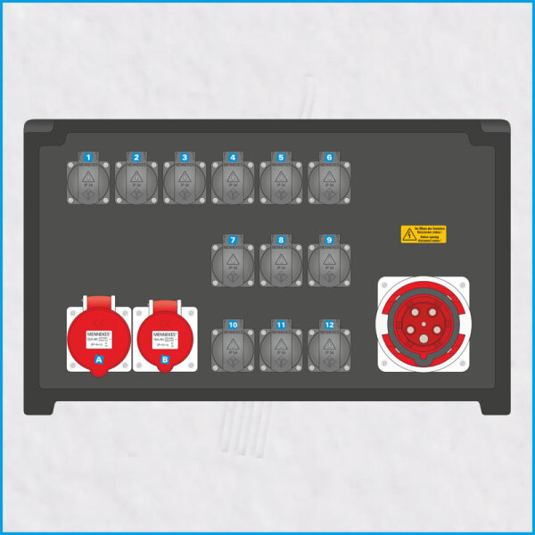 AL-MEDIUM-PE 63A/400V, 14x RCBO