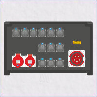 AL-MEDIUM-PE 63A/400V, 14x RCBO
