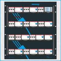AL-RACKPOWER MkII 125A/400V, 12HE, 11x RCD, Power-Analyser