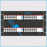 AL-RACKPOWER MkII 63A/400V, 6HE, 4x RCD