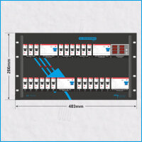 AL-RACKPOWER MkII 63A/400V, 6HE, 4x RCD