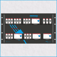 AL-RACKPOWER MkII 125A/400V, 6HE, 4x RCD