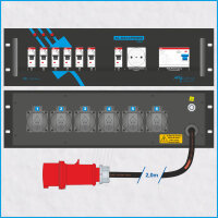 AL-RACKPOWER MkII 16A/400V, 3HE, 1x RCD