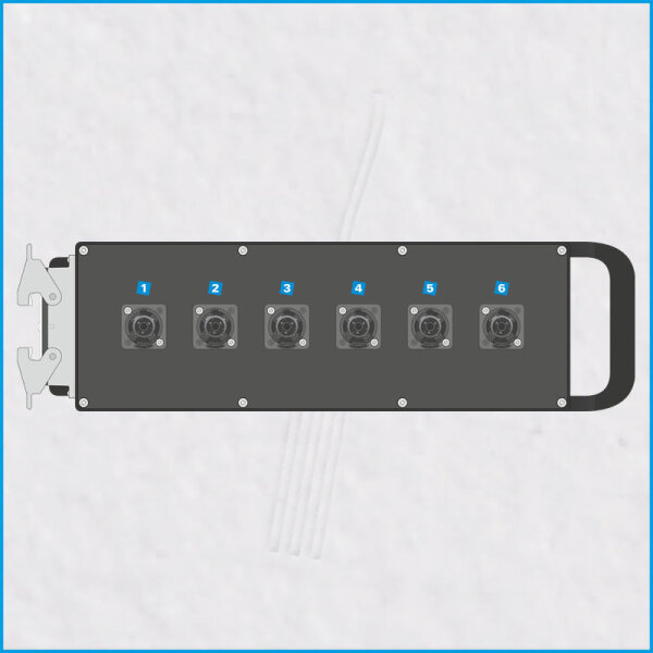 AL-PROSPLITT-S MkII 6/1, 1x HAN 16E, 6x powerCON T1