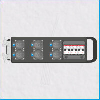 AL-POWERSPLITT-S MKII, HAN HsB, 6x Schuko, LS 16A