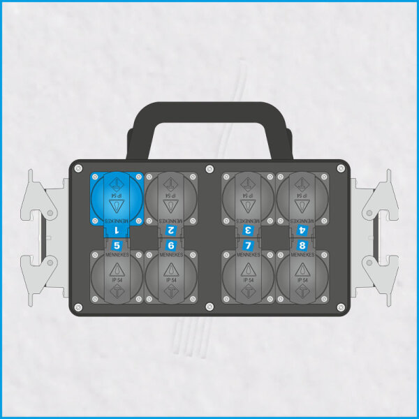 AL-PROSPLITT-K 8/2, 2x HAN 16E, 8x Schuko