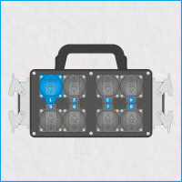 AL-PROSPLITT-K 8/2, 2x HAN 16E, 8x Schuko
