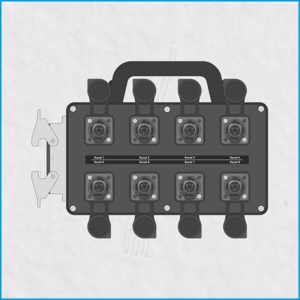 AL-PROSPLITT-K 8/1, 1x HAN 16E, 8x powerCON T1