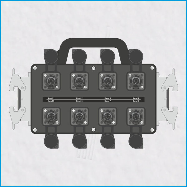 AL-PROSPLITT-K 8/2, 2x HAN 16E, 8x powerCON T1