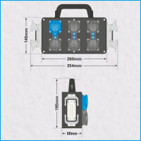 AL-PROSPLITT-K 8/2, 2x HAN 16E, 8x powerCON T1