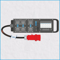 DMX-SWITCHPACK 16A/400V, 6x Schuko, Relais 20A