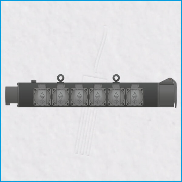 AL-TRUSSLINE-P, 2x CEE 16A/400V, 6x Schuko, all black