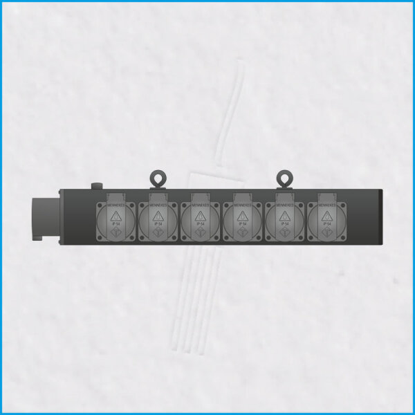 AL-TRUSSLINE-P, 1x CEE 16A/400V, 6x Schuko, all black