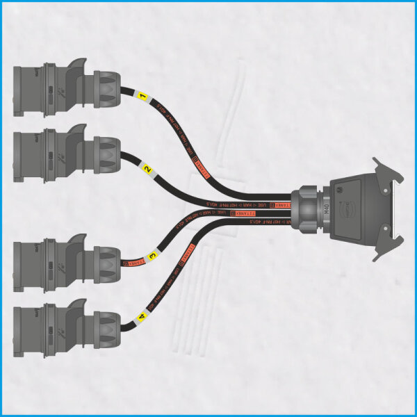 AL-FLEXSPLITT 4 DS, HAN 16E female, 4x CEE-Stecker