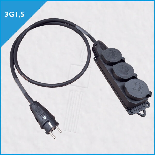 TITANEX Dreifach-Schukokabel 3G1,5, Elastomer-Schukoleiste