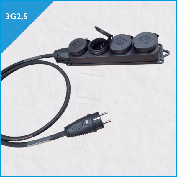 TITANEX Vierfach-Schukokabel 3G2,5, Elastomer-Schukoleiste